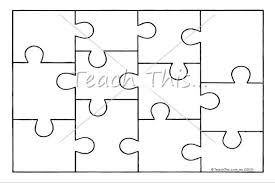 Black And White Puzzle Clipart Jigsaw Puzzle Template Puzzle Piece Template Teacher Printable Free Printable Puzzles