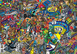 Collage De Sport Sur Un Grand Mur De Briques Graffiti Graffiti Art De Garcon Affiche Artistique