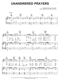 Garth Brooks Unanswered Prayers Sheet Music Pdf Notes Chords Pop Score Piano Vocal Guitar Right Hand Melody Download Printable Sku 31117