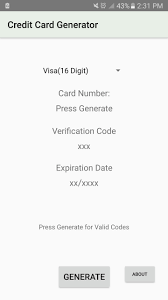 Maybe you would like to learn more about one of these? Credit Card Number Generator For Android Apk Download