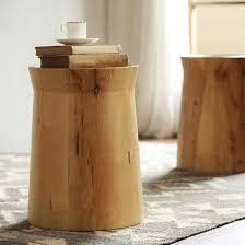 Cottage Round Wood Side Table Tree Stump End Table Pine Wood Table With Tray Top In Beige Walnut Side Table Wood Round Wood Side Table Tree Stump Side Table