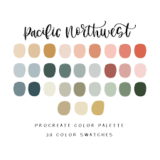 Pnw Procreate Color Palette Procreate Palette Ipad Pro Etsy Sunset Color Palette Color Palette Color Palette Design