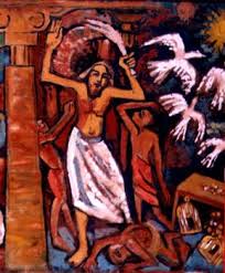 Jesus Cleanses The Temple By Jyoti Art Ashram Christian Art Art Jesus Art