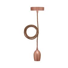 In my old house, there was only one light on the circuit so it was straightforward my question is about how best to manage the wiring, as it seems that the anchor must take the place of the ceiling rose wiring block. Opus Lighting Technology Modern Rose Gold Ceiling Pendant Light With Brown Twisted Flex And Es E27 Lampholder Fittings The Lightbulb Co Uk