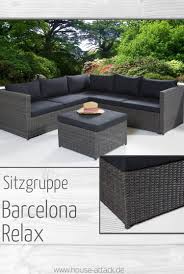 Stylisches Lounge Set Aus Der Gartenmobelserie Barcelona Relax Grosszugige Eckbank Mit Auflagen Und Kissen Und Sitzhocker Gartenmobe Sitzgruppe Lounge Garnitur