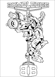 Bumblebee transformer car coloring pages. Yellow Transformer Bumblebee Printable Coloring Page