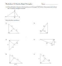 Improve your maths score and performance using class 10 maths worksheet for similar triangles. Solved Worksheet 7 3 Similar Right Triangles Name 1 If A Chegg Com