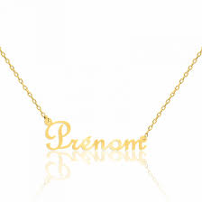 Collier prénom personnalisé avec couronne en argent 925. Collier Prenom Or Jaune 9k Ocarat