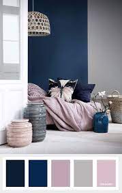 Navy Blue Mauve And Grey Color Palette Remodel Bedroom Home Bedroom Interior