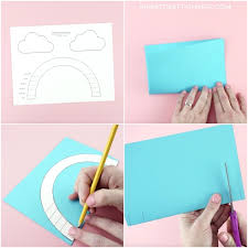 You should be careful stick only the ends of the flower so,while opening it pop ups without any disturbance otherwise it sticks to each other.fully apply glue to the flower and stick it on the pop up card. How To Make An Easy Pop Up Rainbow Card I Heart Crafty Things
