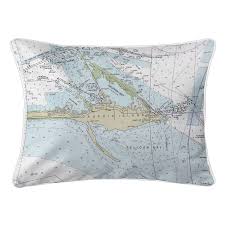 Al Dauphin Island Al Nautical Chart Lumbar Pillow Island