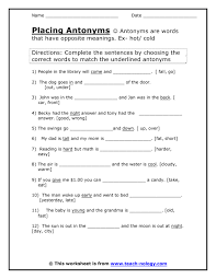 Many Worksheets For All Skills Antonyms Worksheet Synonyms And Antonyms Antonyms