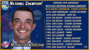 FSC's Michael VanDerLaan Wins NCAA Men's Golf Individual Title