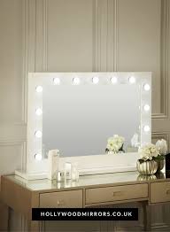 Audrey Hollywood Mirror In White Gloss 100 X 80cm Diy Vanity Mirror Lights Around Mirror Illuminated Dressing Table Mirror