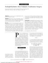 Recessed lighting installation necrotizing myositis biopsy of the uterus / 21st world congress of dermatology dea rappresentanze : Pdf Endophthalmitis After Pediatric Strabismus Surgery