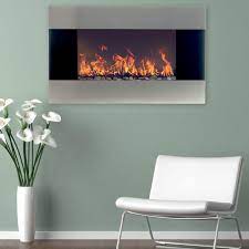 Than a wall mounted electric fireplace is a great choice. Reviews For Northwest 35 In Stainless Steel Electric Fireplace With Wall Mount And Remote In Silver 80 Ef421s The Home Depot
