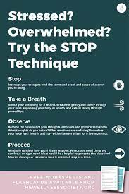 How To Stop Overreacting To The Small Stuff With The Stop Technique The Wellness Society Self Help Therapy And Coaching Tools