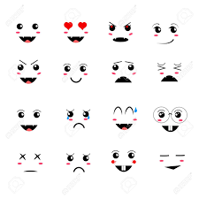 Cartoon Eyes And Mouths Cute Emoticon Emoji Characters In Japanese Royalty Free Cliparts Vectors And Stock Illustration Image 127835915