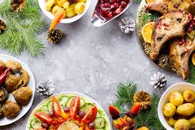 Cook perfect christmas vegetables, with christmas vegetable recipes for brussels sprouts, red cabbage, parsnips, carrots, plus lots more christmas vegetables. Delicious Christmas Meal With Roasted Meat Steak Christmas Wreath Salad Baked Potato Grilled Vegetables Cranberry Sauce Stock Photo Picture And Royalty Free Image Image 113405279