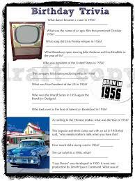 Born In 1956 Birthday Trivia Game Birthday Party Trivia 1956 Instant Download Year Birthday Trivia Game 60th Birthday Ideas For Dad 60th Birthday Ideas For Mom 60th Birthday