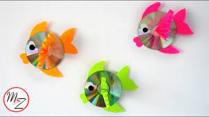 Fish wall hanging for kids. Wall Hanging Cd Fish Recycling Ideas With Cds Kids Crafts Ideas Maison Zizou Youtube