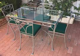 Salterini Patio Set 1940 S Era Rose Leaf Pattern Refinished In Satin Granite Gray Outdoor Furniture Sets Lawn Furniture Patio