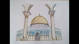 Al aqsa mosque monument poster template. Kubbet As Sakhra Quds Jerusalem Drawing Kubbet Us Sahra Nasil Cizilir Youtube