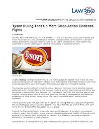 Tyson Ruling Tees Up More Class Action Evidence Fights
