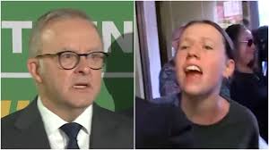 Anthony Albanese has again been heckled with a protester shouting at the  Prime Minister while he was delivering a media conference in Ashfield,  Sydney.