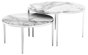 Wohnzimmertisch rund metallkorb schwarz marmor platte schwarz tisch couchtisch. Casa Padrino Luxus Couchtisch 2er Set Silber Weiss Wohnzimmermobel