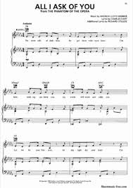 Ibr 1 key e minor year/date of composition y/d of comp. All I Ask Of You The Phantom Of The Opera Free Piano Sheet Music Pdf