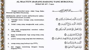 Apalagi memberikannya, seperti jarum, kapak, kuali, mangkok. Latar Belakang Surah Al Maun