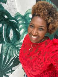 Thriving plant girl mural in vibrant space