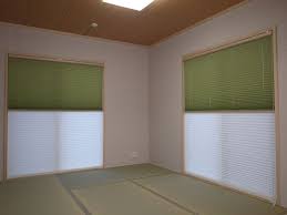 お部屋コーディネート施工例 126 長野県内最大級の絨毯 カーテン プリーツスクリーン 立川ブラインド ペルレ２５ ペアタイプ お部屋コーディネート カーテン 和室 カーテン ブラインド