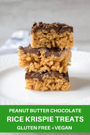 Chocolate Peanut Butter Rice Krispie Treats A Marshmallow Free Rice Krispie Treat Made With Brown Chocolate Rice Krispie Treats Krispie Treats Dessert Recipes