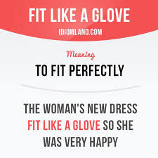 You Will Like Our Idiom Of The Day Fit Like A Glove Which Means To Fit Perfectly Let S Talk About Let S S Learn English Idioms And Phrases English Idioms