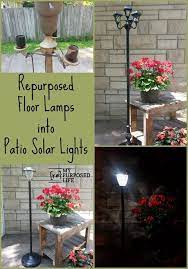 Repurposed Floor Lamps Make Great Patio Solar Lights Solar Patio Lights Patio Lighting Backyard