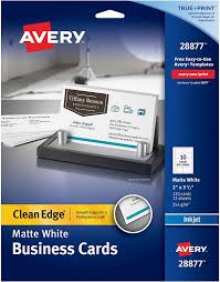 When you're ready to print: Amazon Com Avery Two Side Printable Clean Edge Business Cards For Inkjet Printers White Matte Pack Of 120 28877 Business Card Stock Office Products