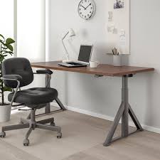 Idasen Desk Sit Stand Brown Dark Gray 63x31 1 2 Ikea Ikea Home Office Ikea Black Desk