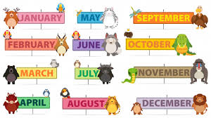 Los meses del año (months of the year) en inglés y español. Meses De Un Ano Banner Vector Gratis