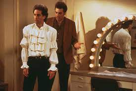 That night at dinner, kramer tells elaine and jerry that leslie is a clothing designer and has designed a new puffy shirt, like the pirates used to wear. when he leaves to go to the bathroom, elaine explains to leslie that jerry is making an appearance on the today show to promote a benefit for goodwill that helps clothe the poor and homeless. Seinfeld The Puffy Shirt Tv Episode 1993 Imdb