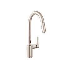 Faucet depot is a leading retailer of kitchen faucets, bathroom faucets, sinks, showers, and plumbing supplies from kohler, moen, insinkerator, pfister we carry cutting edge products like hands free kitchen faucets to wifi enabled water saving shower heads from industry leading manufacturers like. Moen Align Single Handle Touchless Pull Down Sprayer Kitchen Faucet With Motionsensein Spo The Home Depot Canada