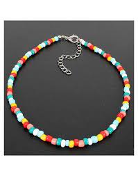 N408 Multi Color Beaded Choker Necklace With Free Earrings Beaded Necklace Patterns Single Stran Beaded Necklace Diy Beaded Bracelets Diy Beaded Bracelets