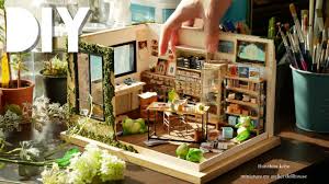 Here's a video of diy dollhouse kit dream house. Creating A Miniature Atelier House And Its Furnishings Miniatures Mini Doll House Miniature Books