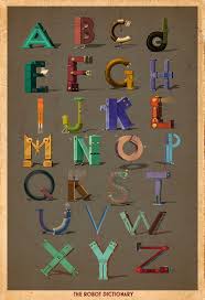 Kids can even line up the letters in a row to build alphabet sequencing . Complete Robot Alphabet Poster Etsy