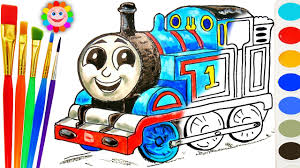 How To Draw Thomas Coloring With Thomas And Friends Train Video For Children Youtube Thomas And Friends Trains Thomas And Friends Train Video