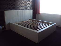 bed van steigerhout zelf maken download hier de bouwtekening bed van steigerhout bedframe diy bed zelf maken
