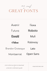 Great San Serif Fonts For Your Brand Grab A Free Downloadable Guide Oaklyn Studio Graphic Design Fonts Serif Fonts Best Sans Serif Fonts