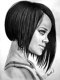 Charcoal Drawing Rihanna Kara Kalem Portre Portre Cizimler