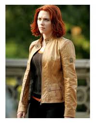 When natasha romanoff finds out that her family may have survived the bomb that had destroyed the red room, she has only one thought: Scarlett Johansson The Avengers Natasha Romanoff Brown Jacket